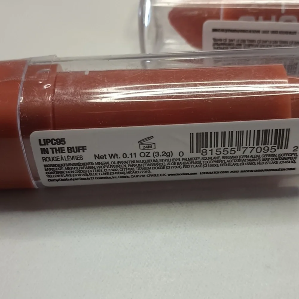 4 x L.A. Colors Moisture Rich Lip Color, In The Buff